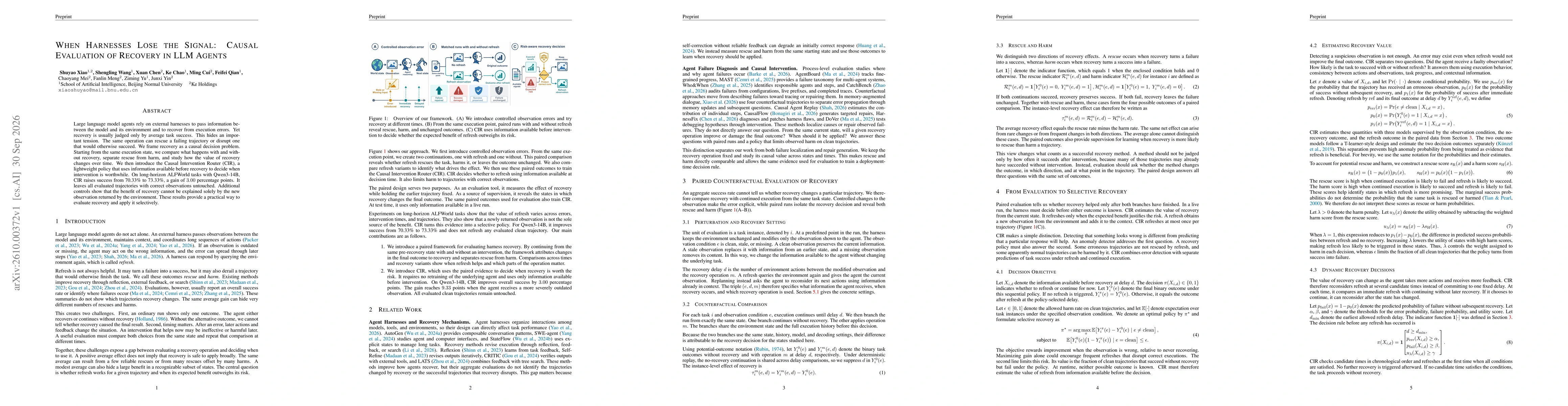 Thumbnail for When Harnesses Lose the Signal: Causal Evaluation of Recovery in LLM Agents