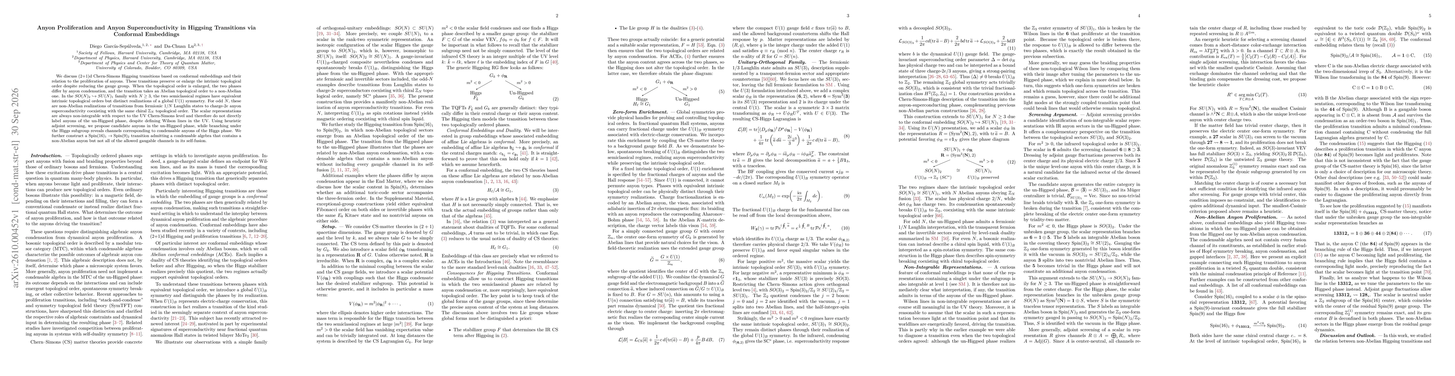 Thumbnail for Anyon Proliferation and Anyon Superconductivity in Higgsing Transitions via Conformal Embeddings