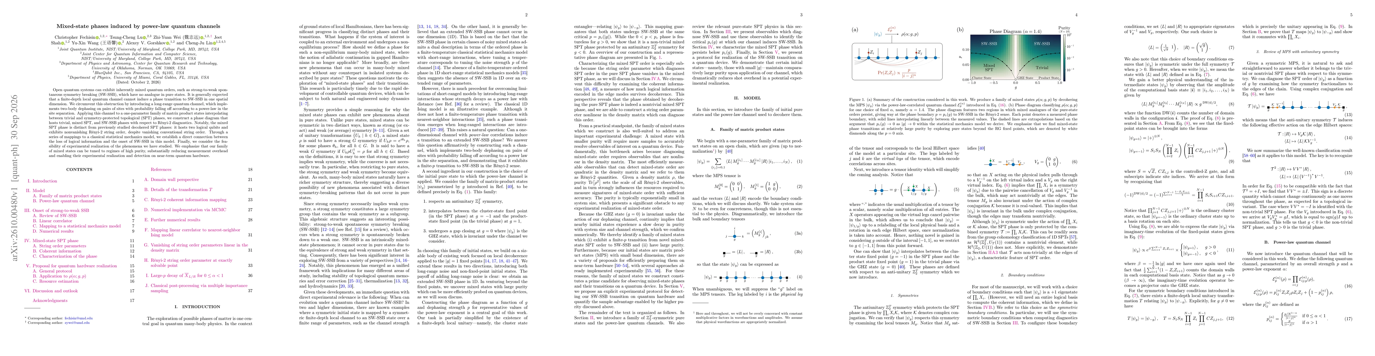 Thumbnail for Mixed-state phases induced by power-law quantum channels