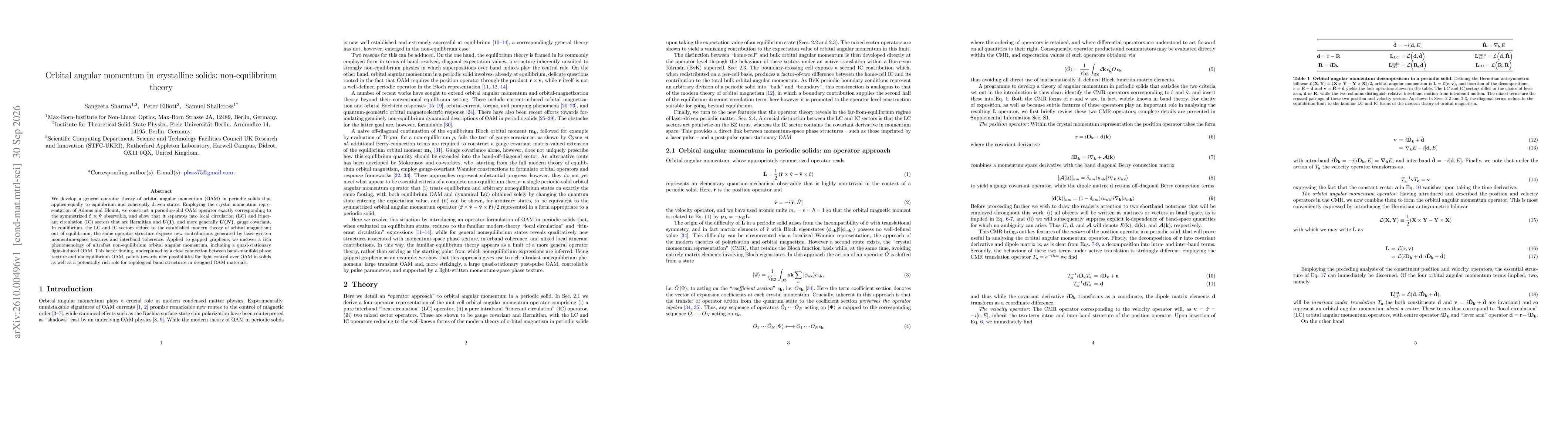 Thumbnail for Orbital angular momentum in crystalline solids: non-equilibrium theory