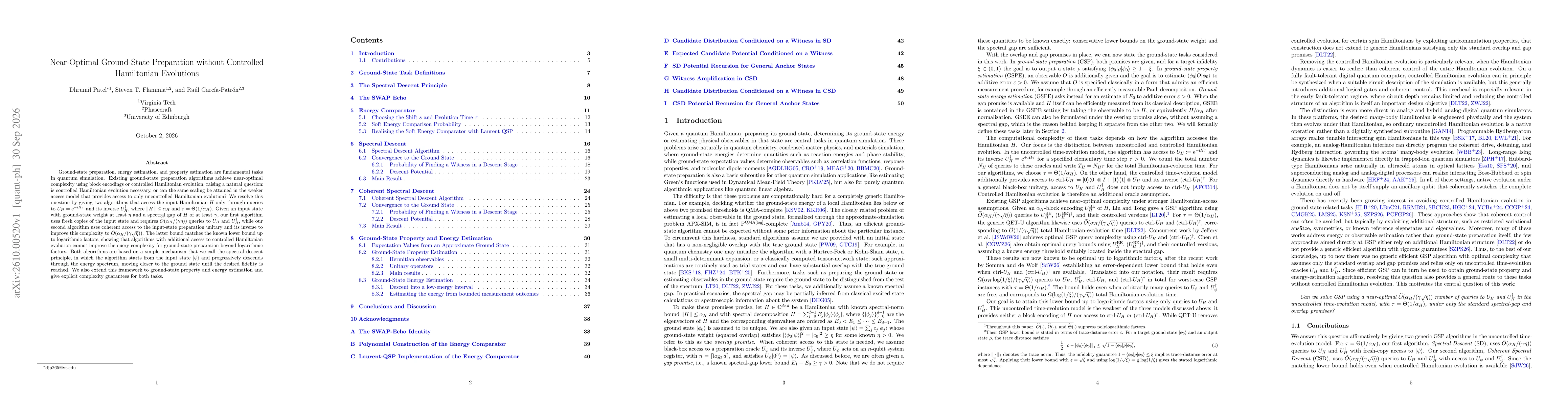 Thumbnail for Near-Optimal Ground-State Preparation without Controlled Hamiltonian Evolutions