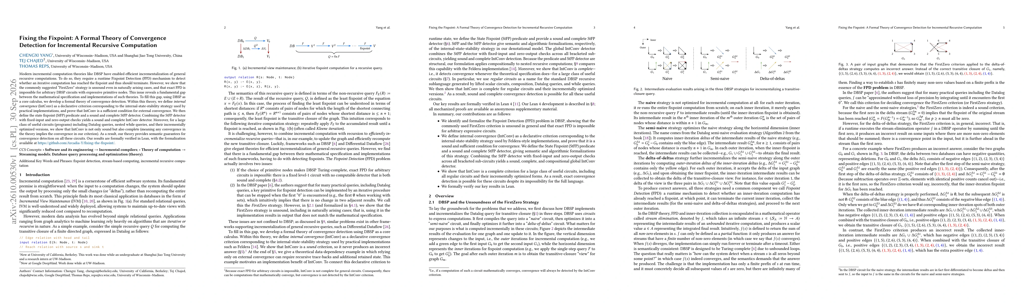 Thumbnail for Fixing the Fixpoint: A Formal Theory of Convergence Detection for Incremental Recursive Computation