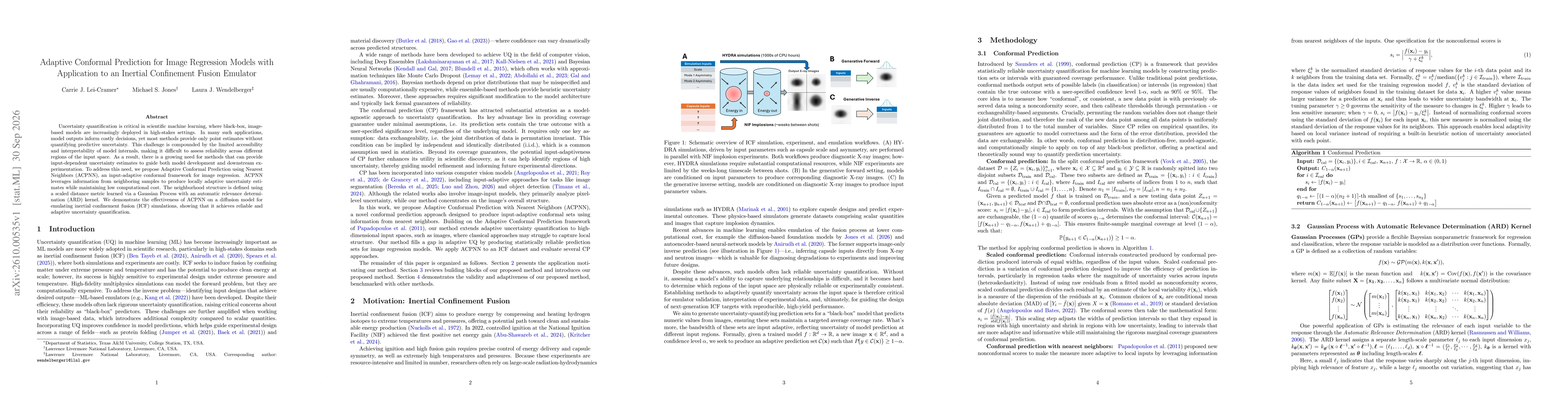 Thumbnail for Adaptive Conformal Prediction for Image Regression Models with Application to an Inertial Confinement Fusion Emulator