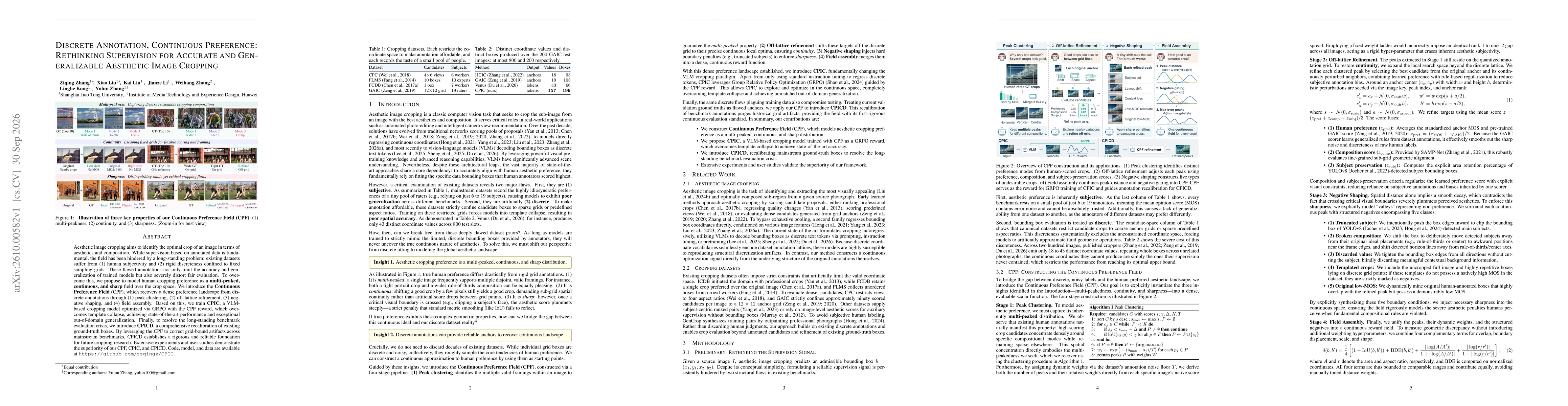 Thumbnail for Discrete Annotation, Continuous Preference: Rethinking Supervision for Accurate and Generalizable Aesthetic Image Cropping