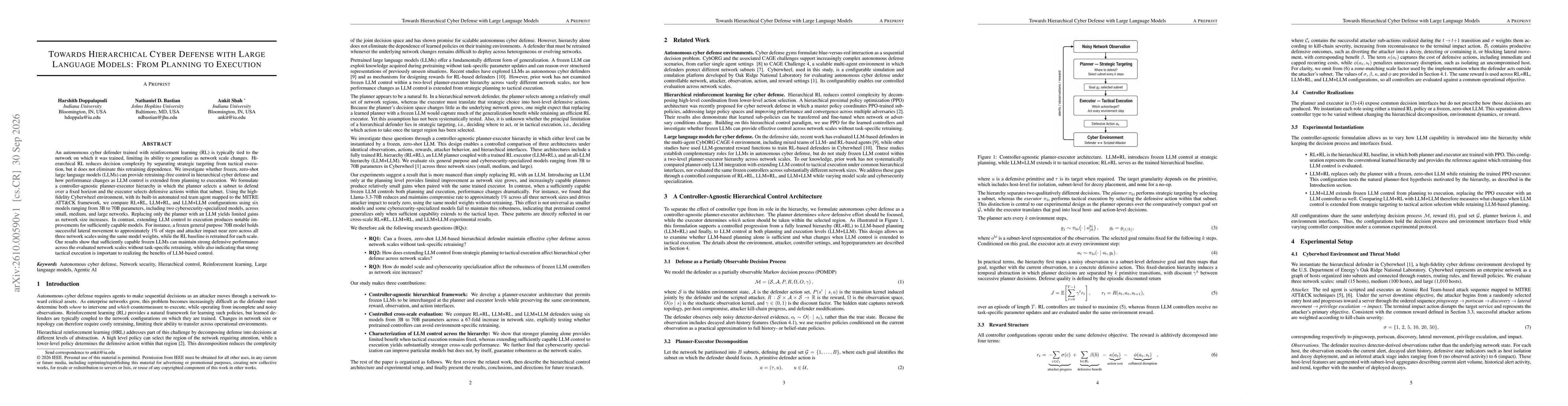 Thumbnail for Towards Hierarchical Cyber Defense with Large Language Models: From Planning to Execution
