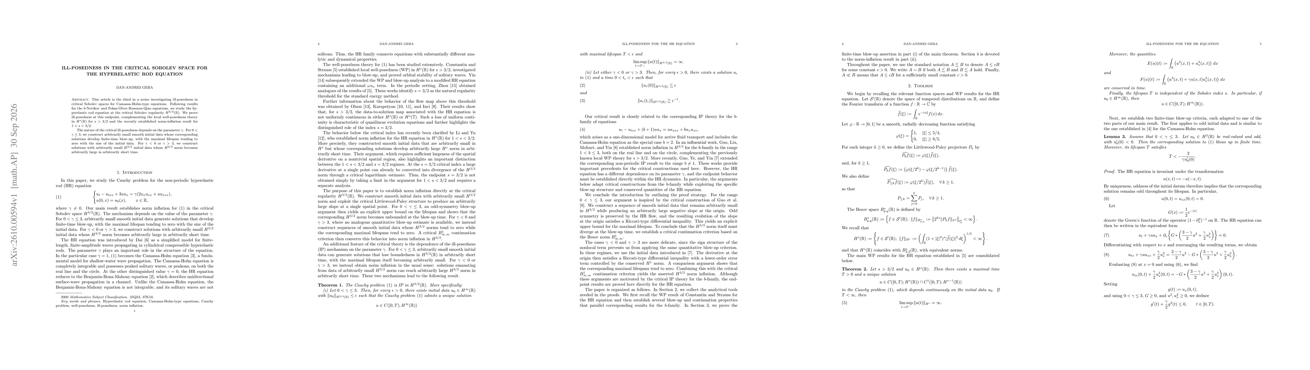 Thumbnail for Ill-posedness in the critical Sobolev space for the hyperelastic rod equation