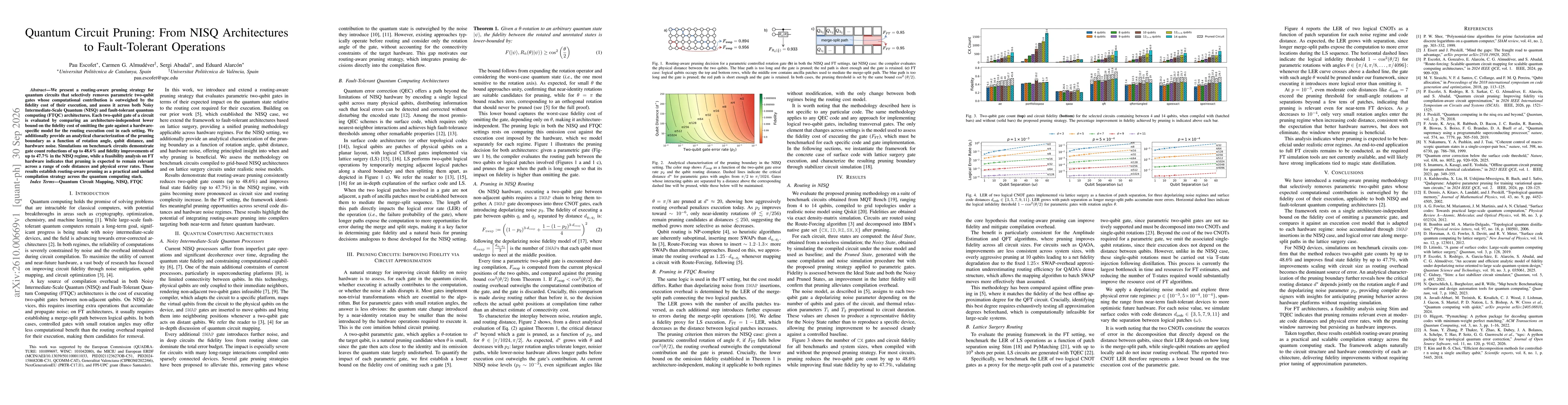 Thumbnail for Quantum Circuit Pruning: From NISQ Architectures to Fault-Tolerant Operations