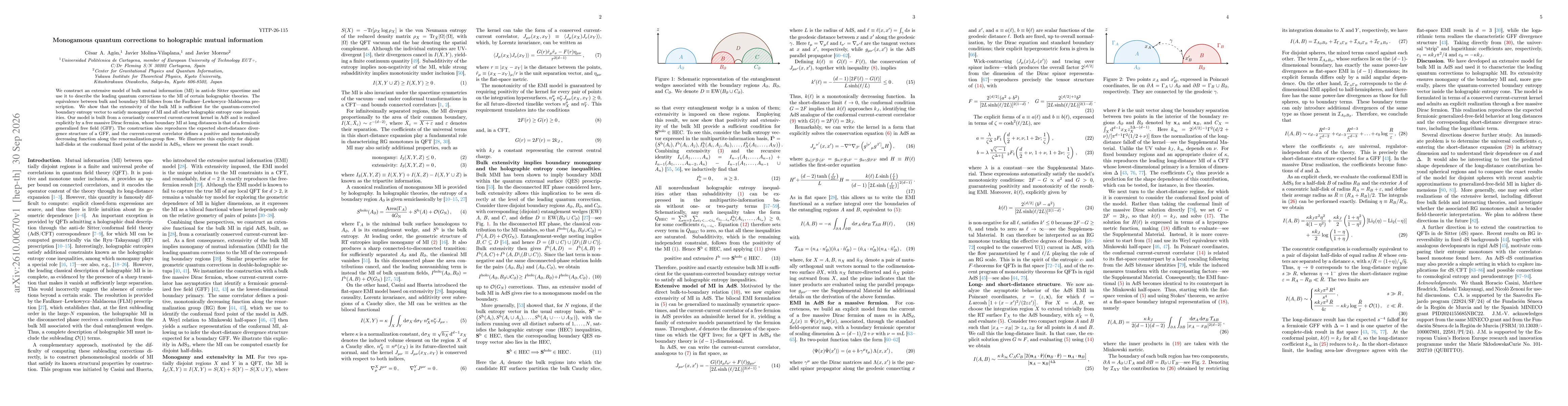 Thumbnail for Monogamous quantum corrections to holographic mutual information
