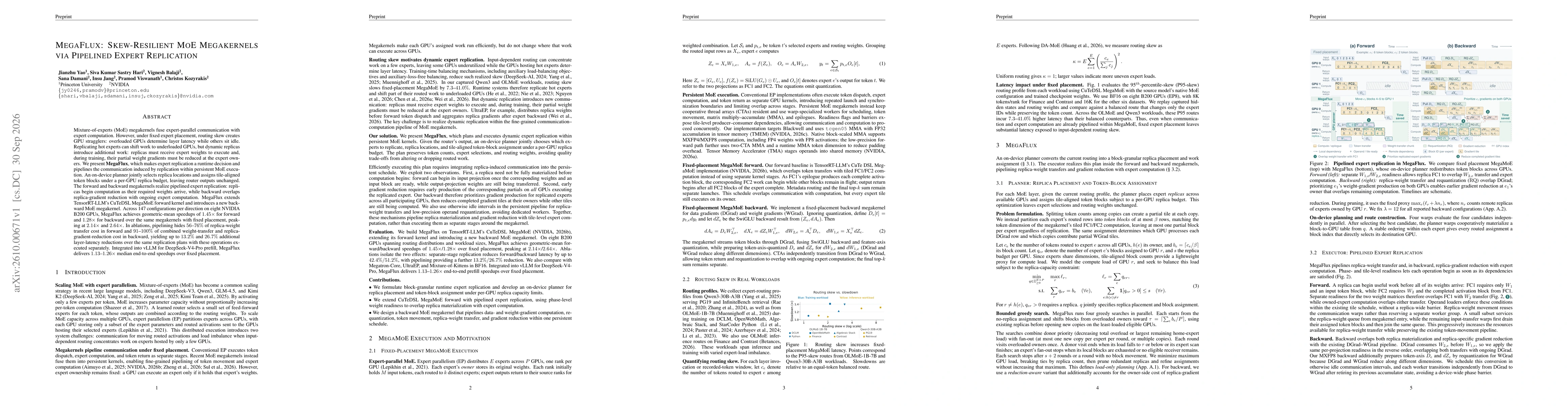 Thumbnail for MegaFlux: Skew-Resilient MoE Megakernels via Pipelined Expert Replication