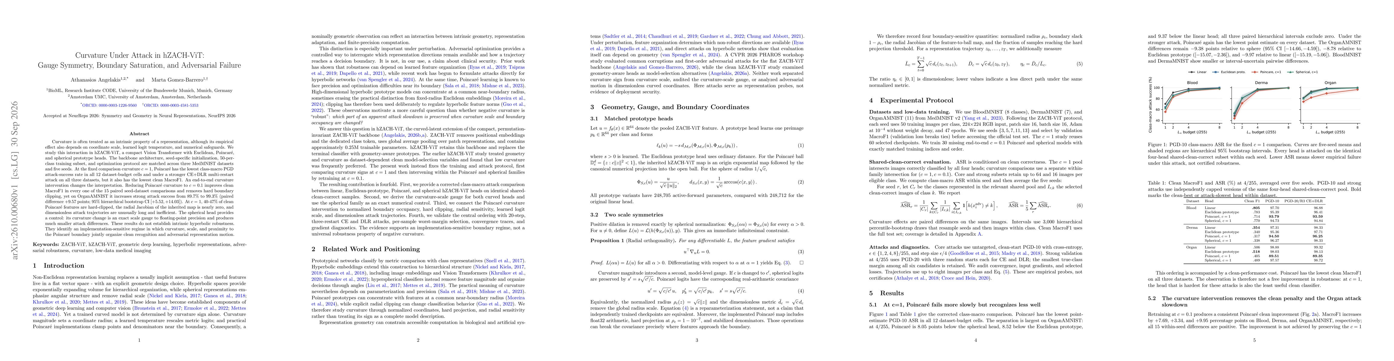 Thumbnail for Curvature Under Attack in hZACH-ViT: Gauge Symmetry, Boundary Saturation, and Adversarial Failure