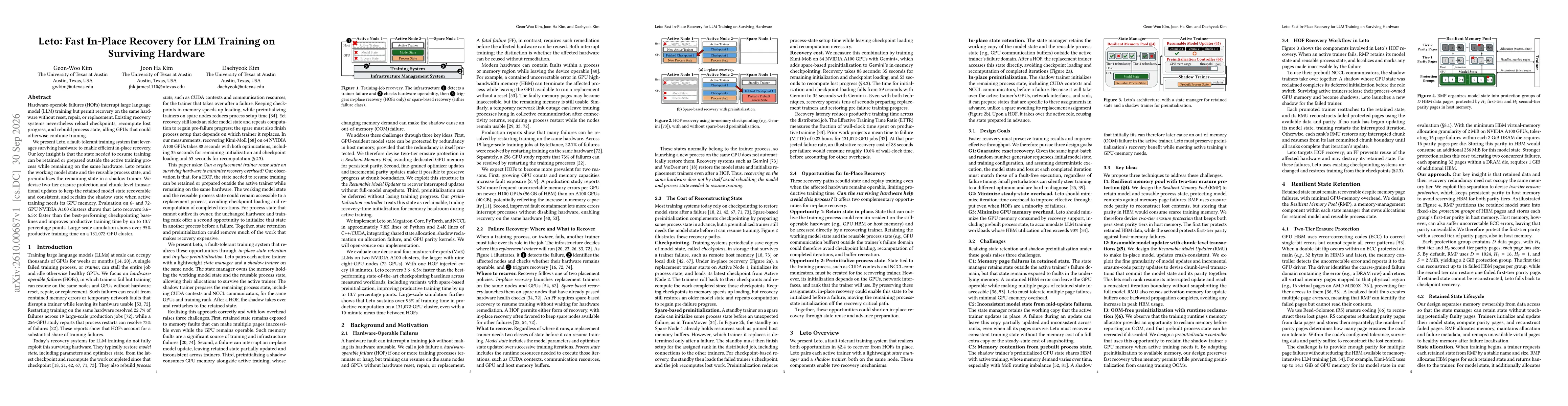 Thumbnail for Leto: Fast In-Place Recovery for LLM Training on Surviving Hardware