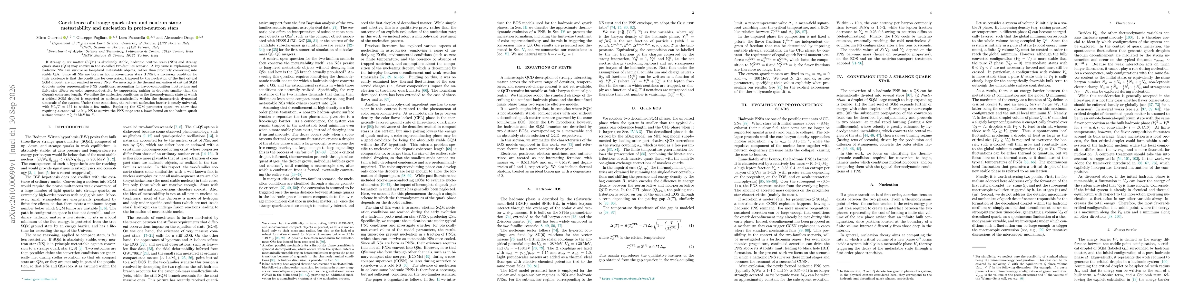 Thumbnail for Coexistence of strange quark stars and neutron stars: metastability and nucleation in proto-neutron stars