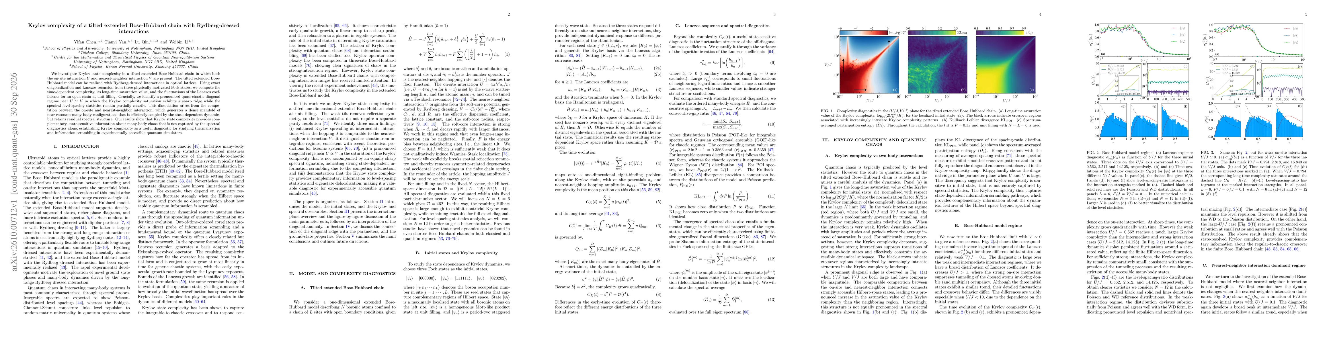 Thumbnail for Krylov complexity of a tilted extended Bose-Hubbard chain with Rydberg-dressed interactions