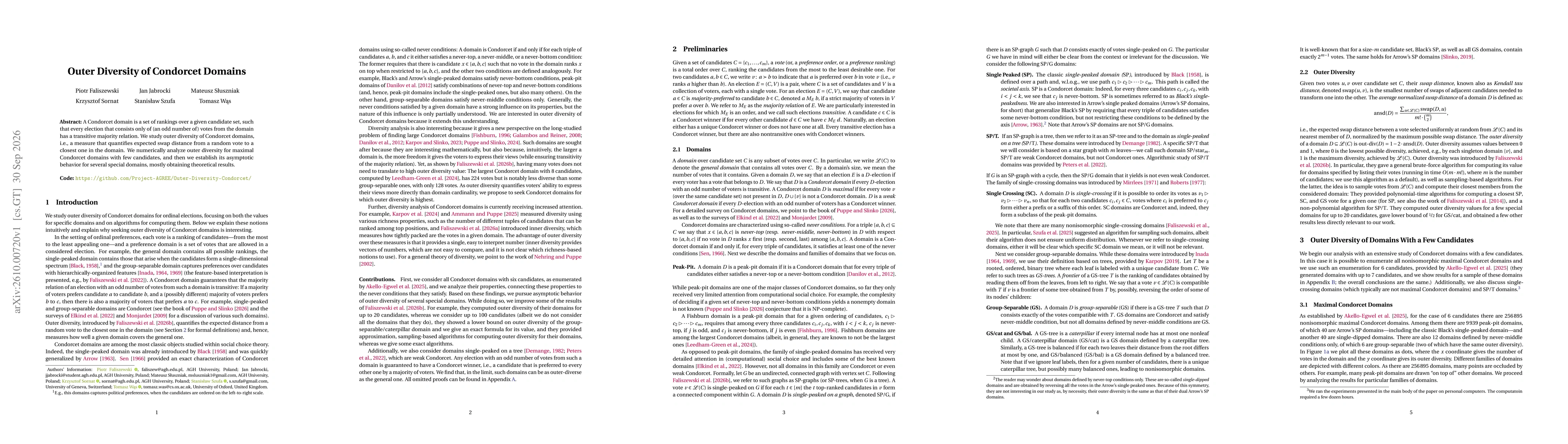Thumbnail for Outer Diversity of Condorcet Domains