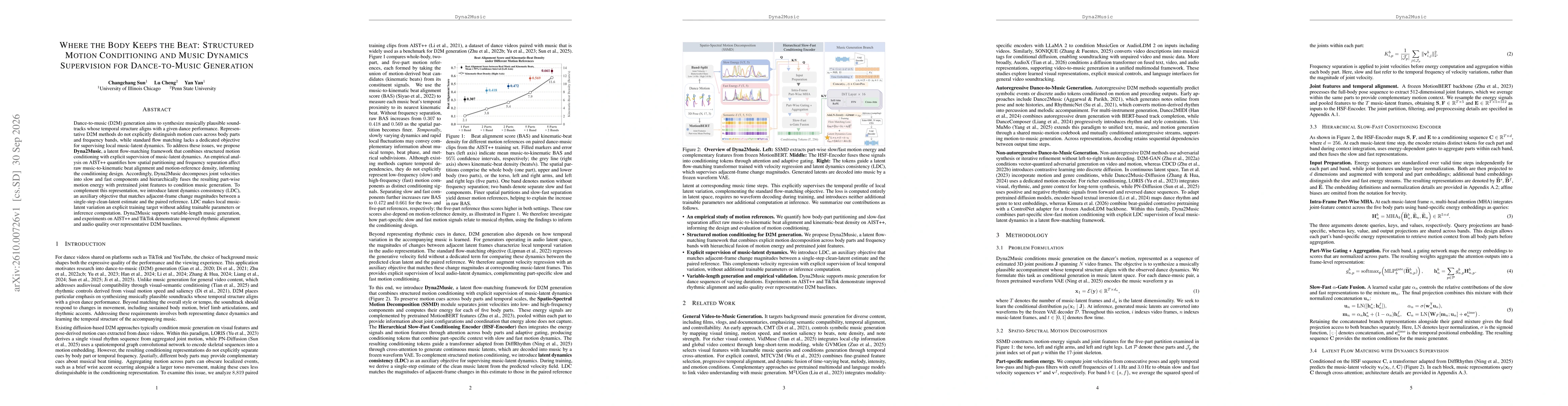 Thumbnail for Where the Body Keeps the Beat: Structured Motion Conditioning and Music Dynamics Supervision for Dance-to-Music Generation