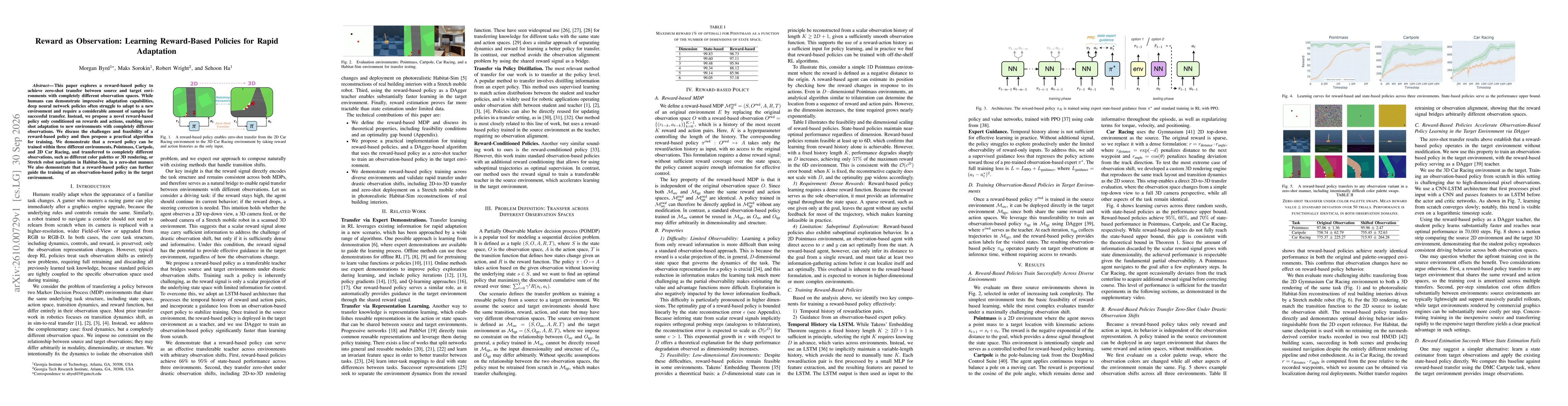 Thumbnail for Reward as Observation: Learning Reward-Based Policies for Rapid Adaptation