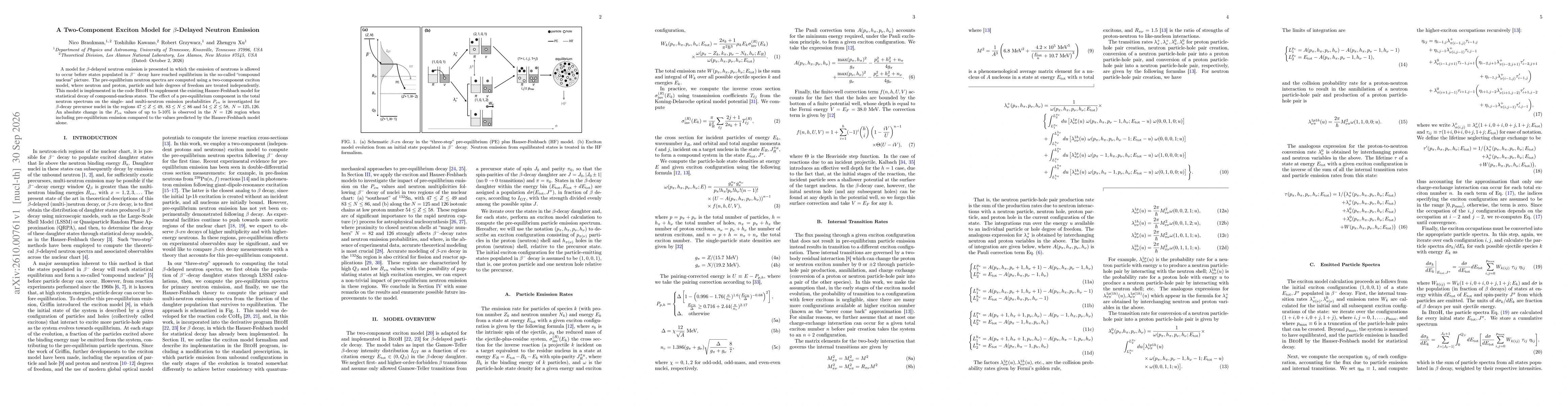 Thumbnail for A Two-Component Exciton Model for $β$-Delayed Neutron Emission