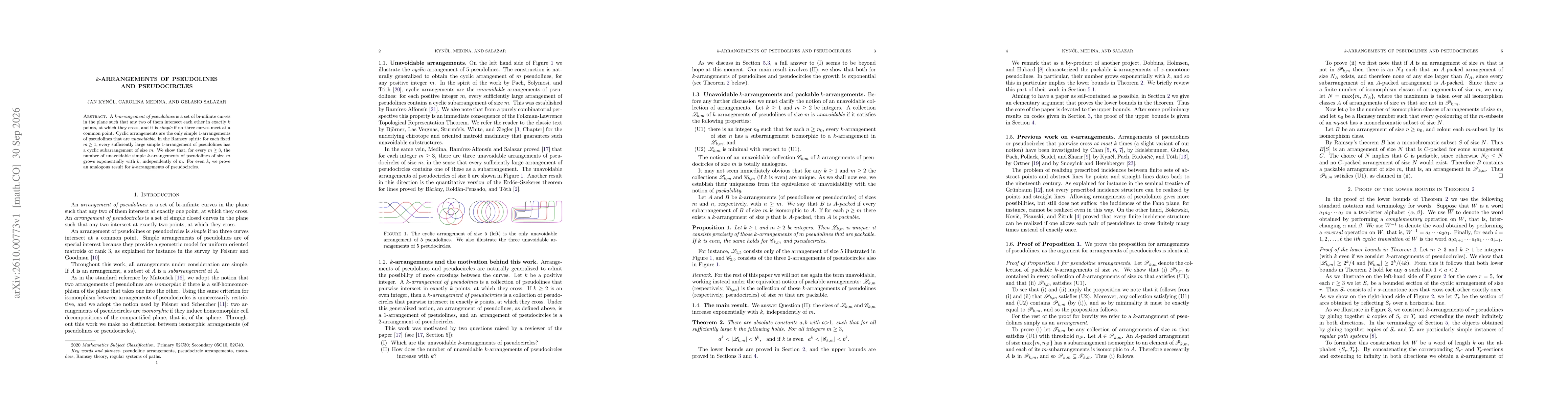 Thumbnail for $k$-arrangements of pseudolines and pseudocircles