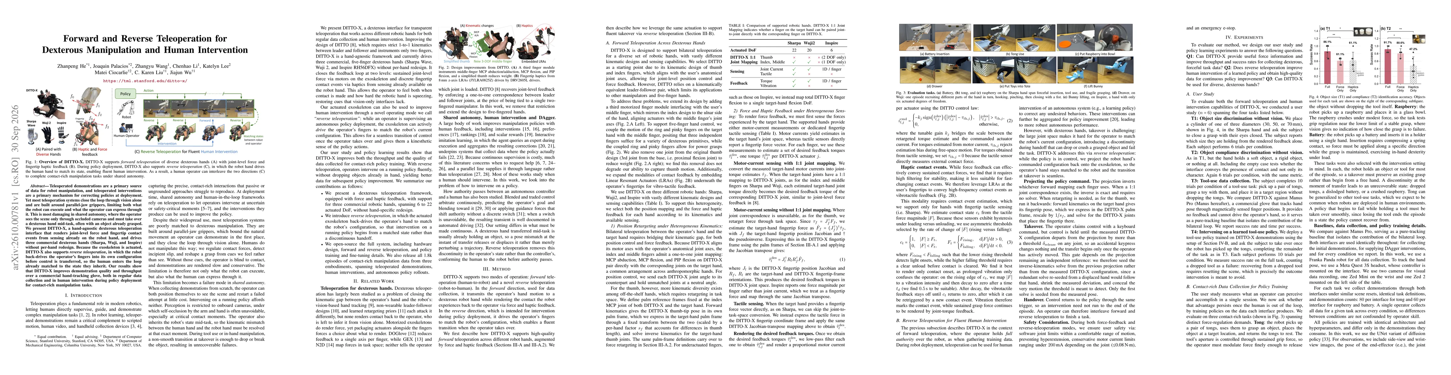 Thumbnail for DITTO-X: Forward and Reverse Teleoperation for Dexterous Manipulation and Human Intervention