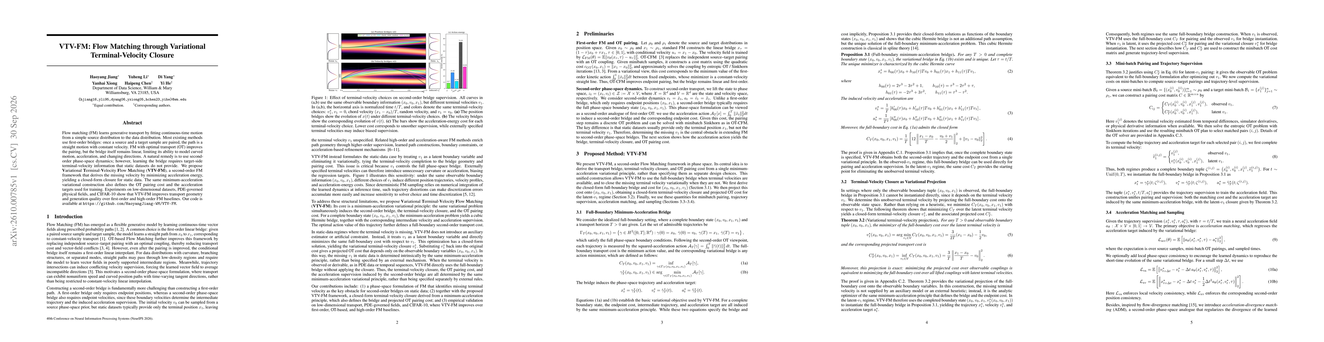 Thumbnail for VTV-FM: Flow Matching through Variational Terminal-Velocity Closure