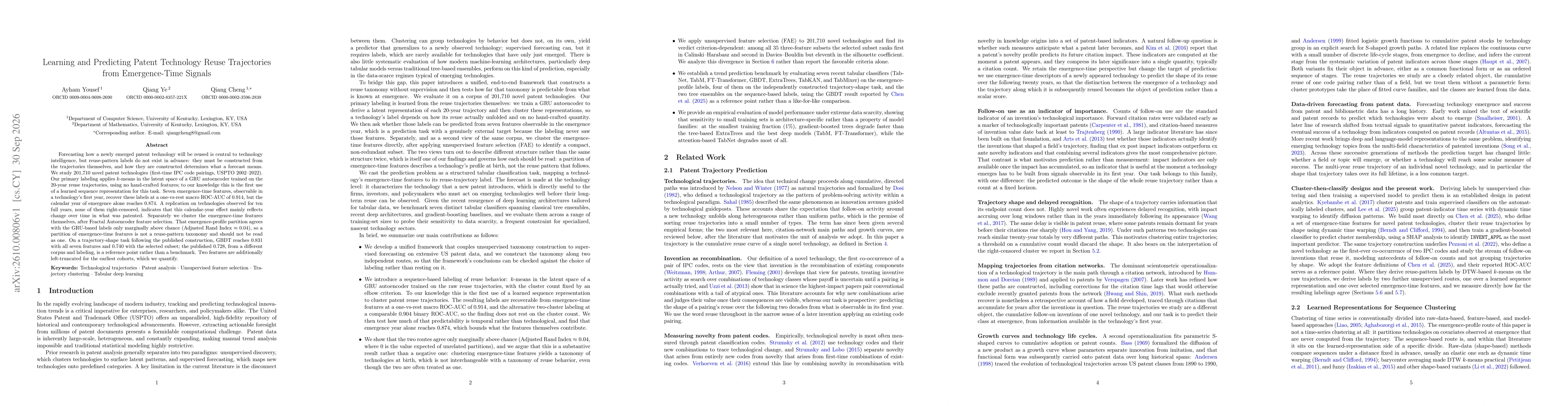 Thumbnail for Learning and Predicting Patent Technology Reuse Trajectories from Emergence-Time Signals