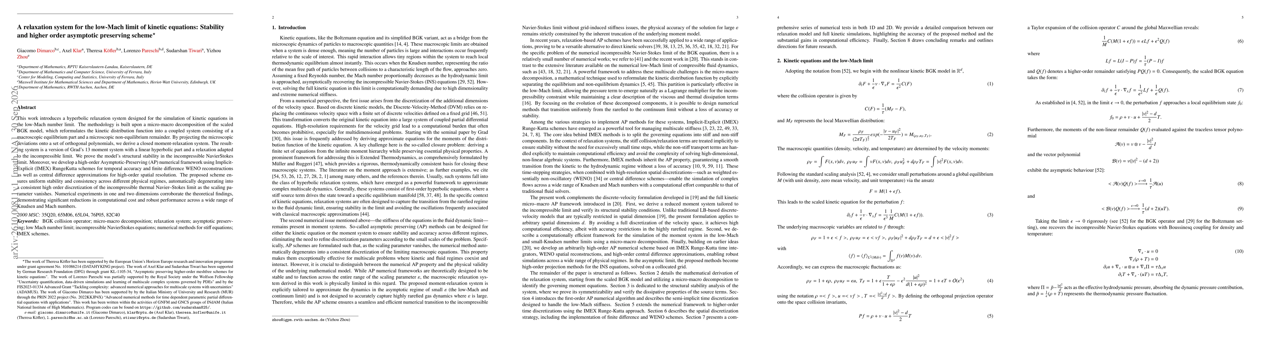 Thumbnail for A relaxation system for the low-Mach limit of kinetic equations: Stability and higher order asymptotic preserving scheme
