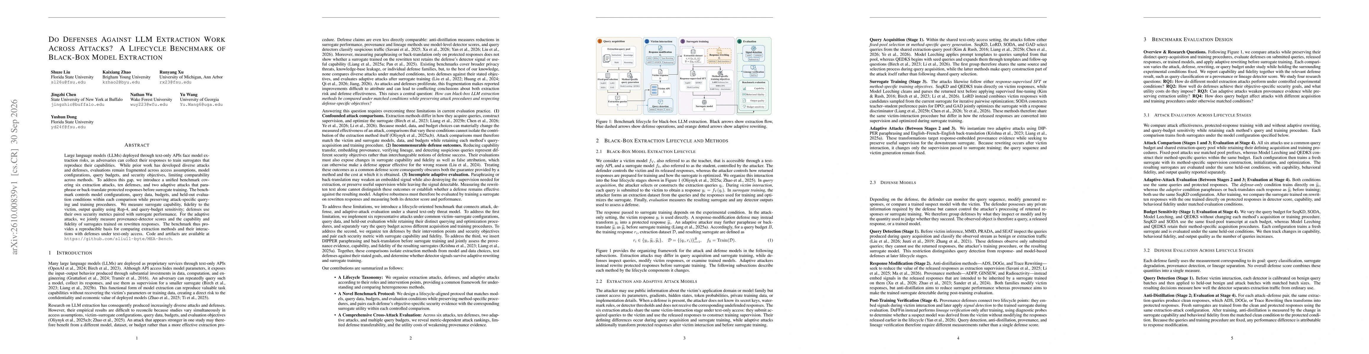 Thumbnail for Do Defenses Against LLM Extraction Work Across Attacks? A Lifecycle Benchmark of Black-Box Model Extraction