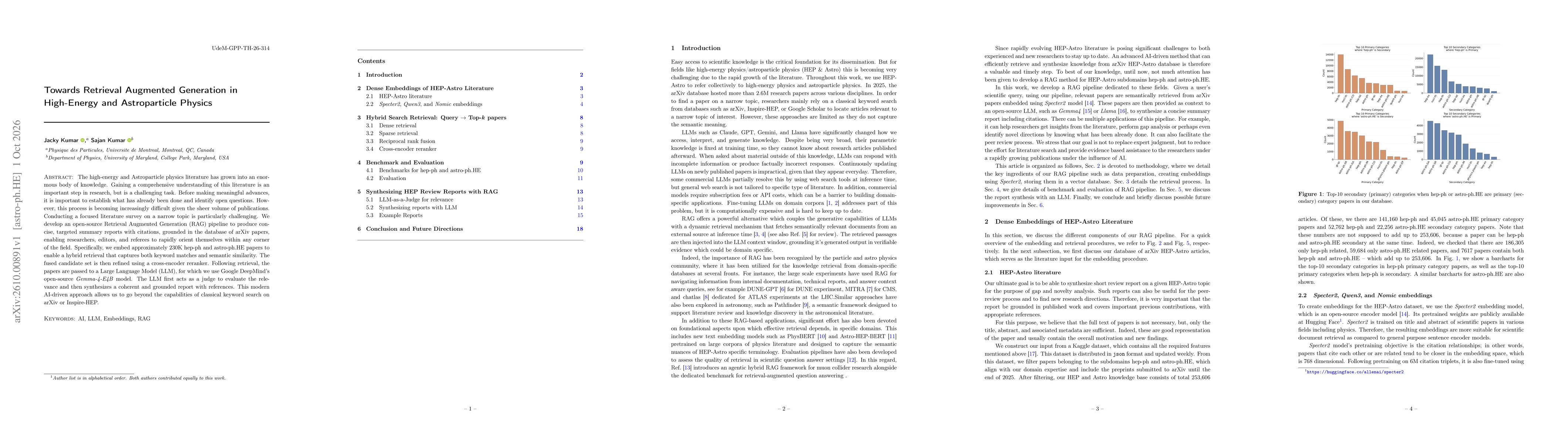 Thumbnail for Towards Retrieval Augmented Generation in High-Energy and Astroparticle Physics