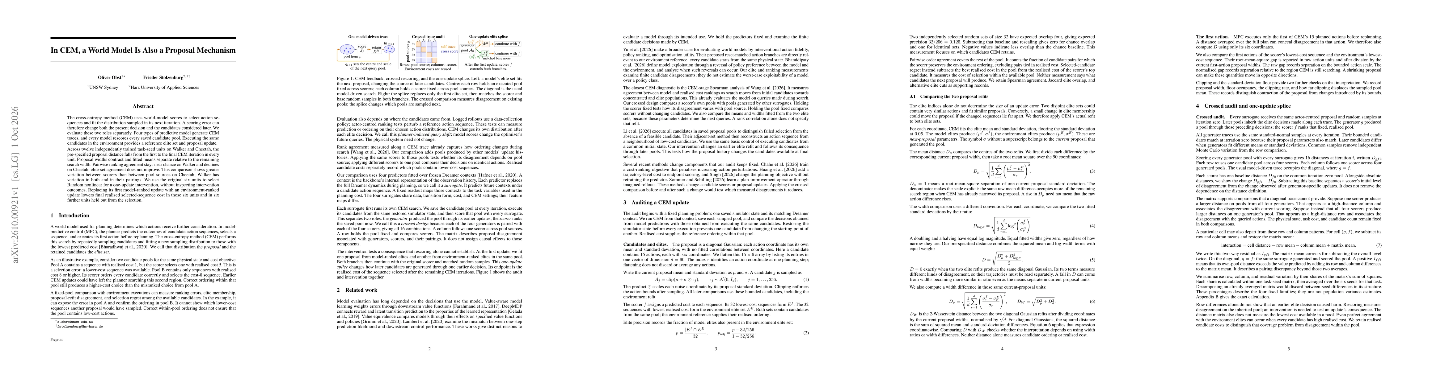 Thumbnail for In CEM, a World Model Is Also a Proposal Mechanism