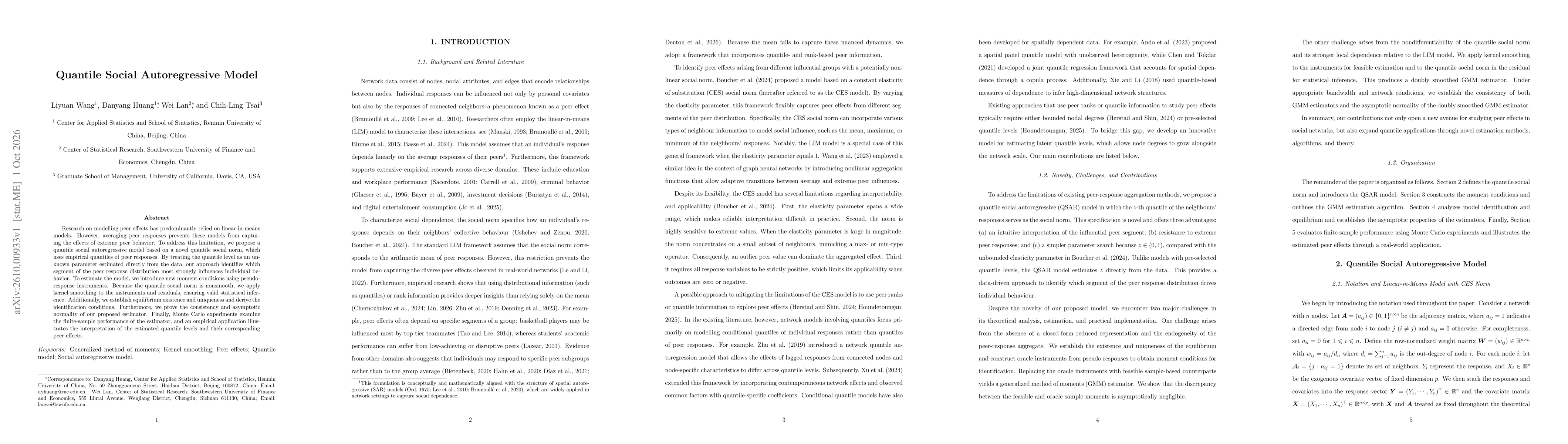 Thumbnail for Quantile Social Autoregressive Model