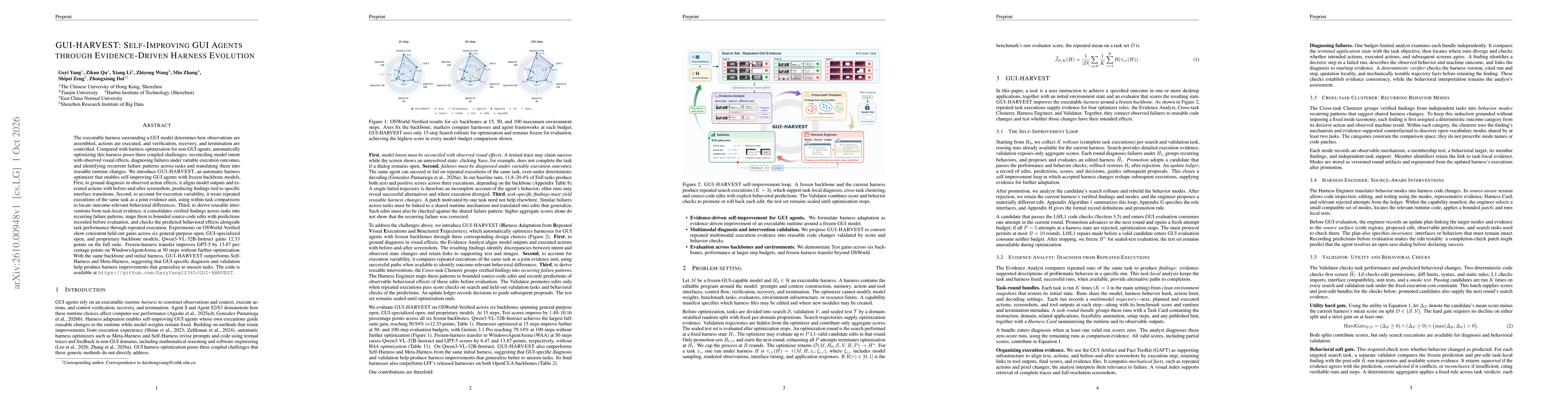 Thumbnail for GUI-HARVEST: Self-Improving GUI Agents through Evidence-Driven Harness Evolution