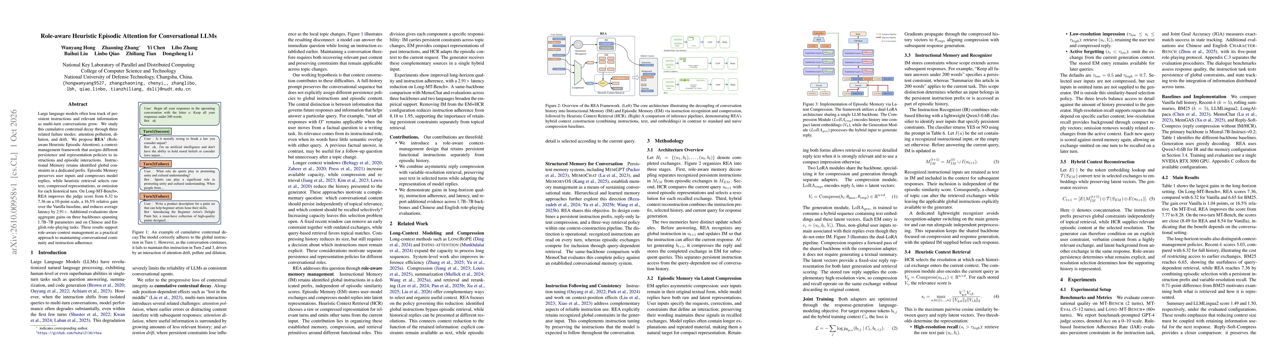 Thumbnail for Role-aware Heuristic Episodic Attention for Conversational LLMs