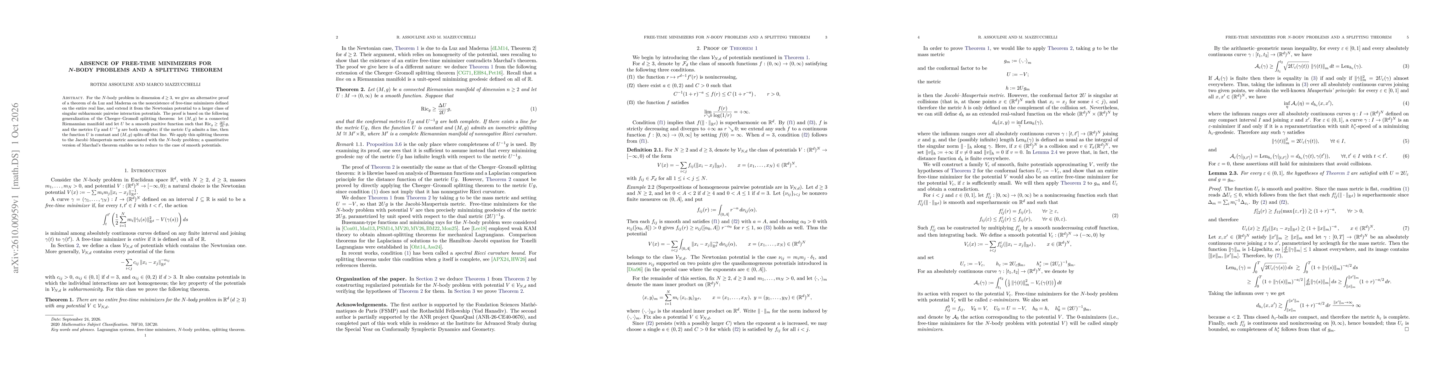 Thumbnail for Absence of free-time minimizers for N-body problems and a splitting theorem