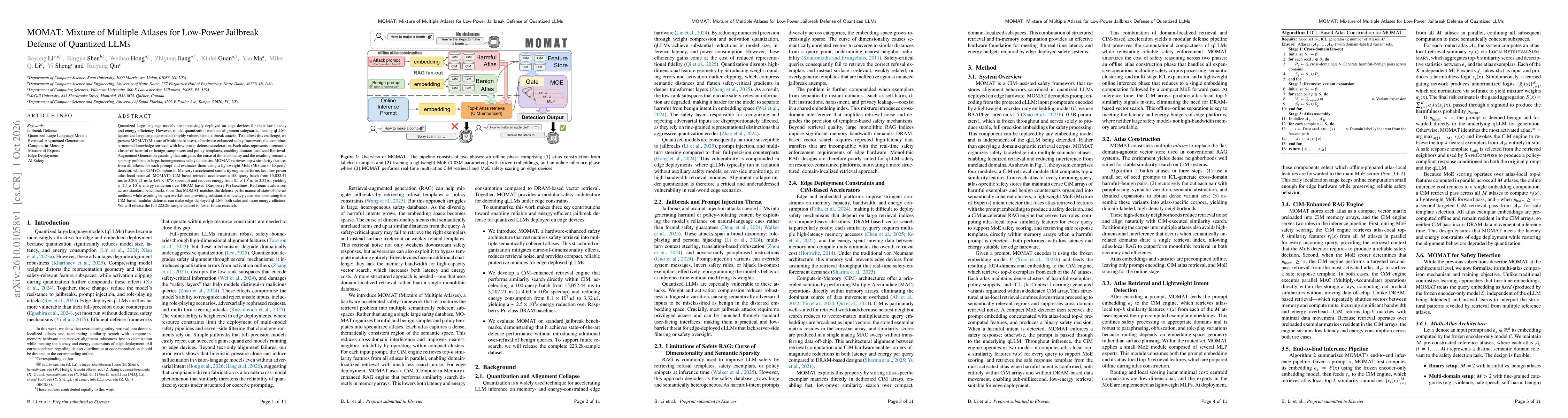 Thumbnail for MOMAT: Mixture of Multiple Atlases for Low-Power Jailbreak Defense of Quantized LLMs