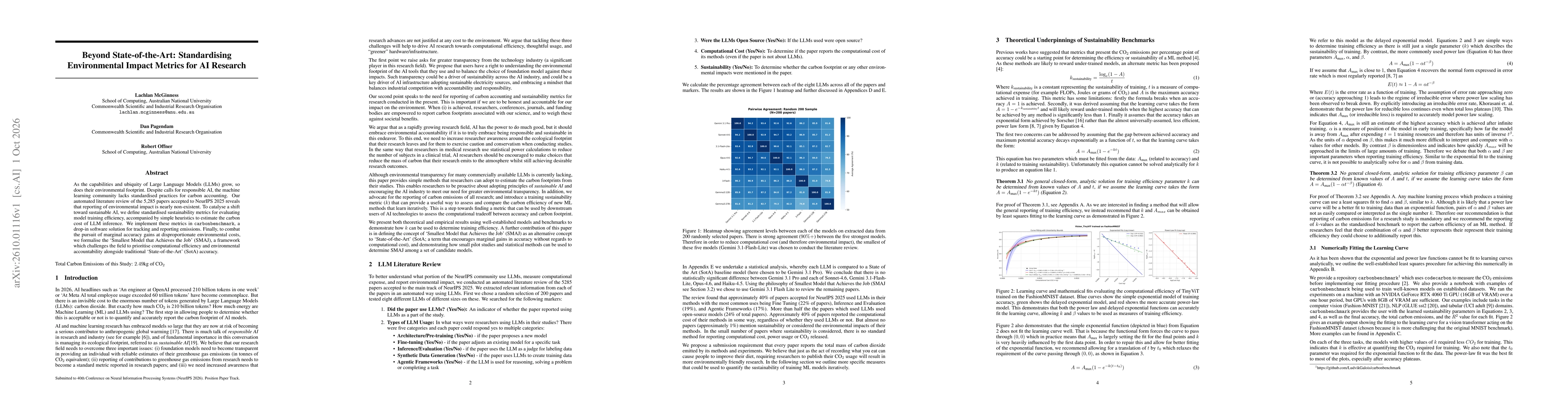 Thumbnail for Beyond State-of-the-Art: Standardising Environmental Impact Metrics for AI Research