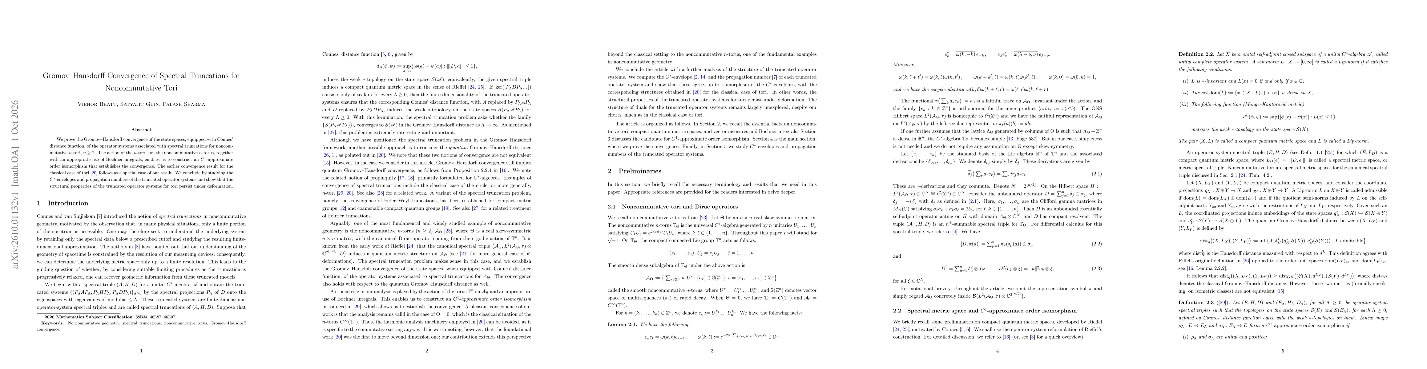Thumbnail for Gromov-Hausdorff Convergence of Spectral Truncations for Noncommutative Tori