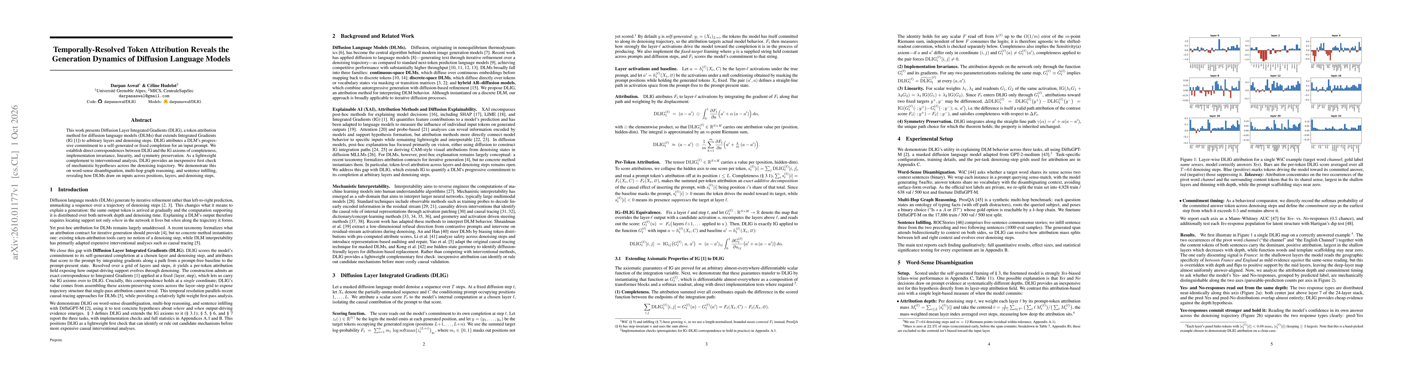 Thumbnail for Temporally-Resolved Token Attribution Reveals the Generation Dynamics of Diffusion Language Models