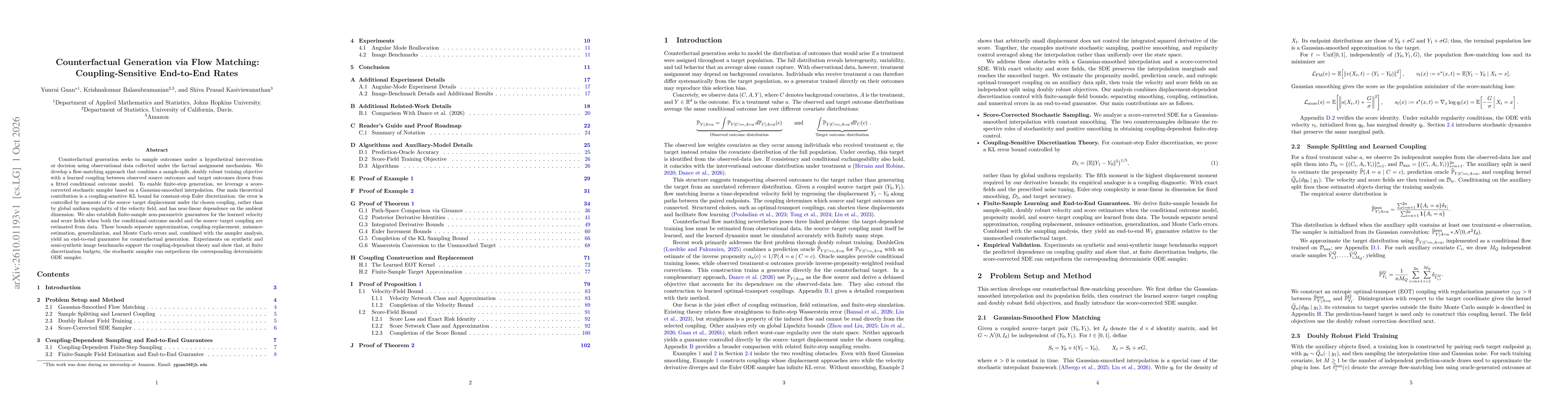 Thumbnail for Counterfactual Generation via Flow Matching: Coupling-Sensitive End-to-End Rates