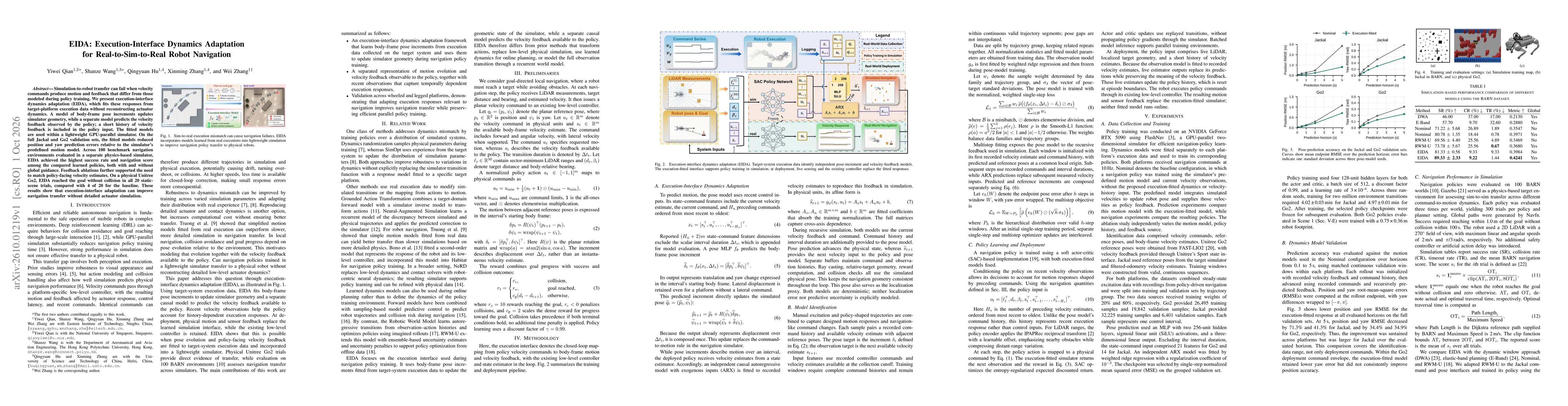 Thumbnail for EIDA: Execution-Interface Dynamics Adaptation for Real-to-Sim-to-Real Robot Navigation