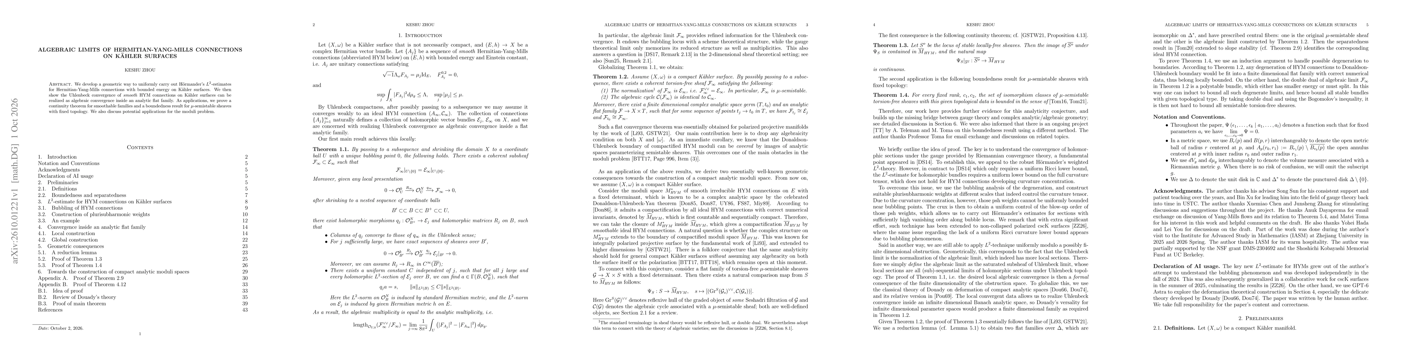 Thumbnail for Algebraic limits of Hermitian-Yang-Mills connections on Kähler surfaces