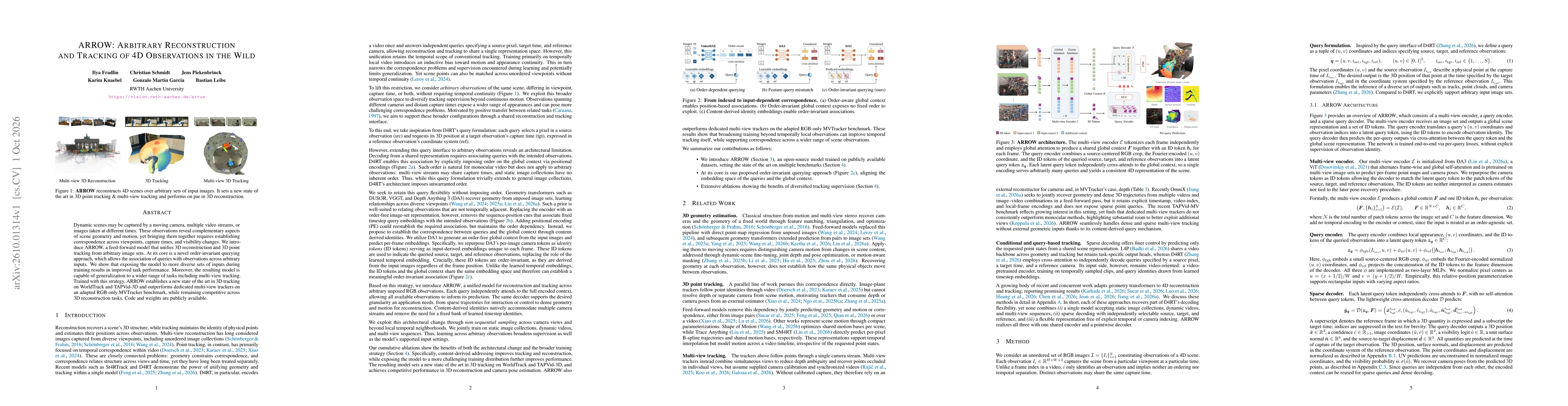 Thumbnail for ARROW: Arbitrary Reconstruction and Tracking of 4D Observations in the Wild