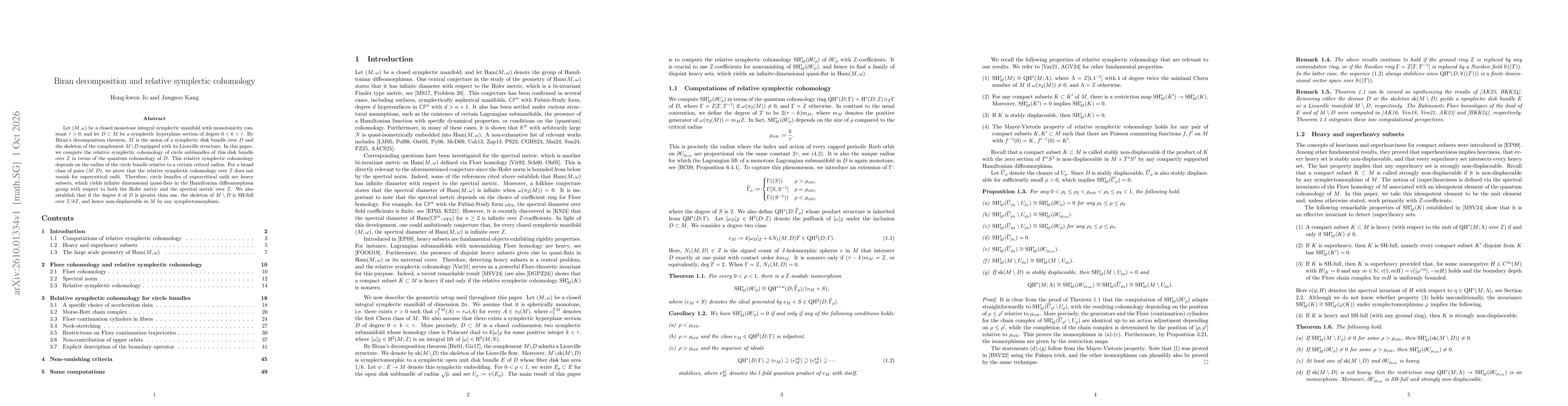 Thumbnail for Biran decomposition and relative symplectic cohomology