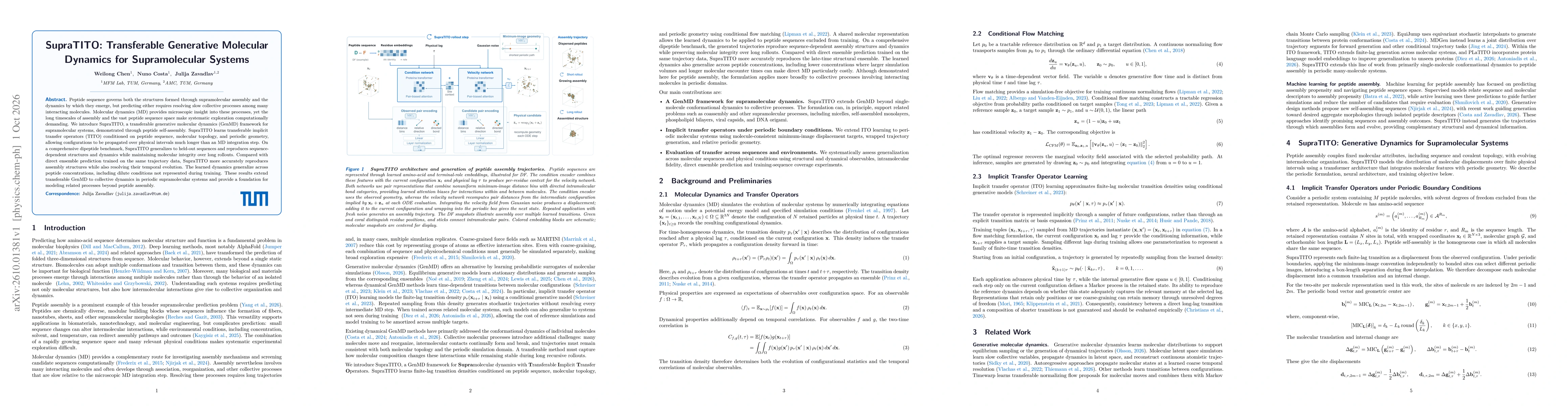 Thumbnail for SupraTITO: Transferable Generative Molecular Dynamics for Supramolecular Systems