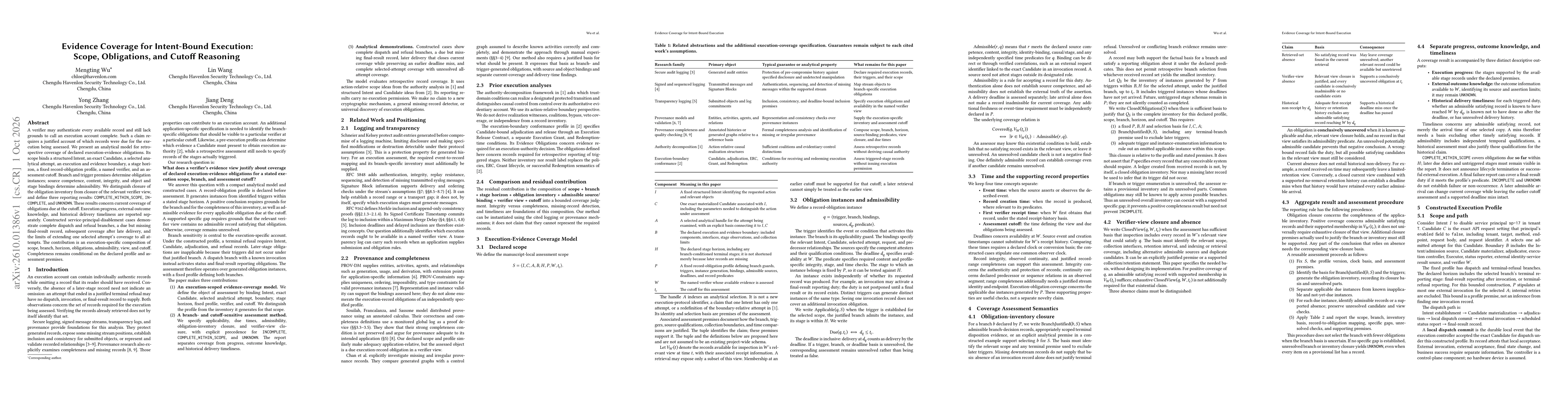 Thumbnail for Evidence Coverage for Intent-Bound Execution: Scope, Obligations, and Cutoff Reasoning