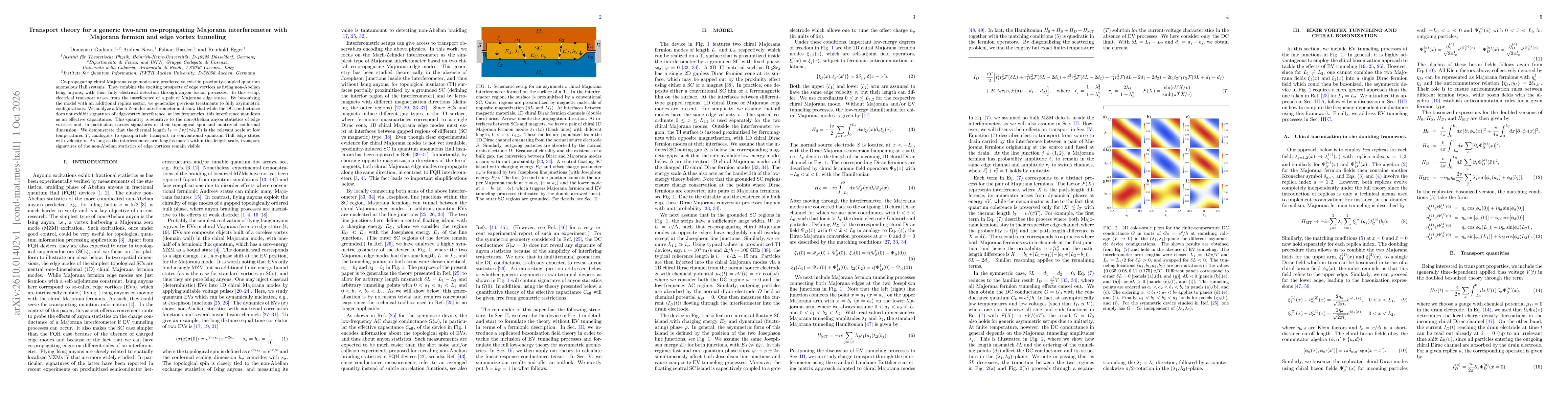 Thumbnail for Transport theory for a generic two-arm co-propagating Majorana interferometer with Majorana fermion and edge vortex tunneling