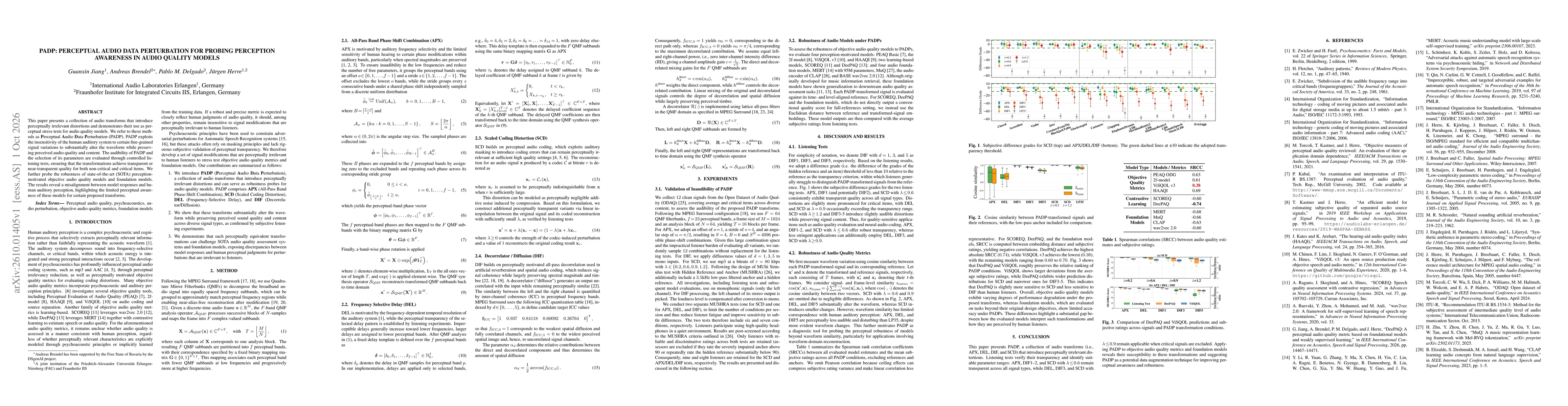 Thumbnail for PADP: Perceptual Audio Data Perturbation for Probing Perception Awareness in Audio Quality Models