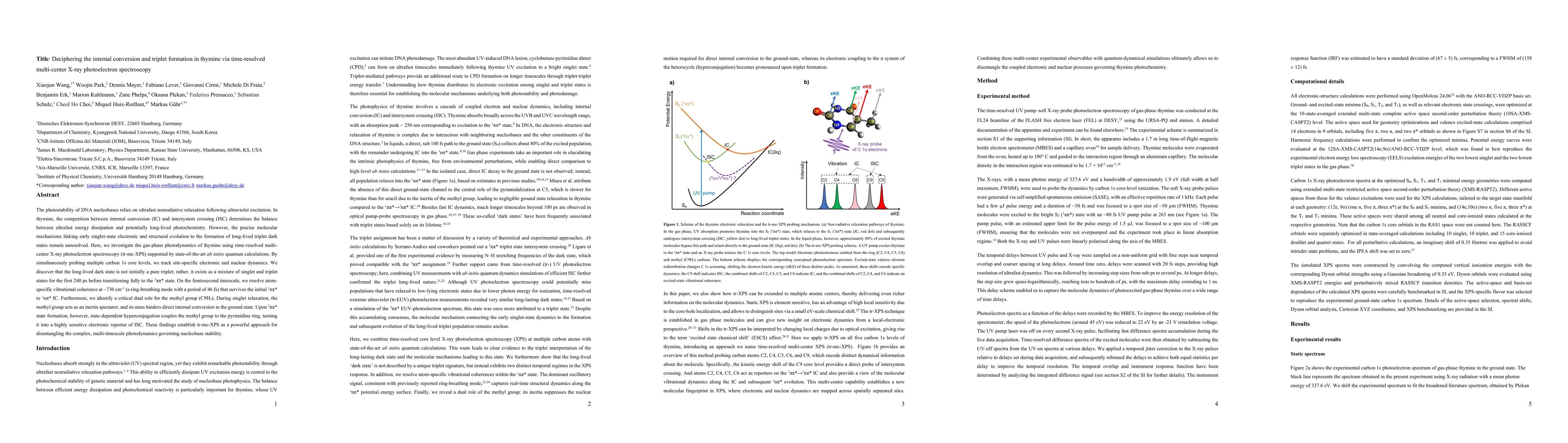 Thumbnail for Deciphering the internal conversion and triplet formation in thymine via time-resolved multi-center X-ray photoelectron spectroscopy