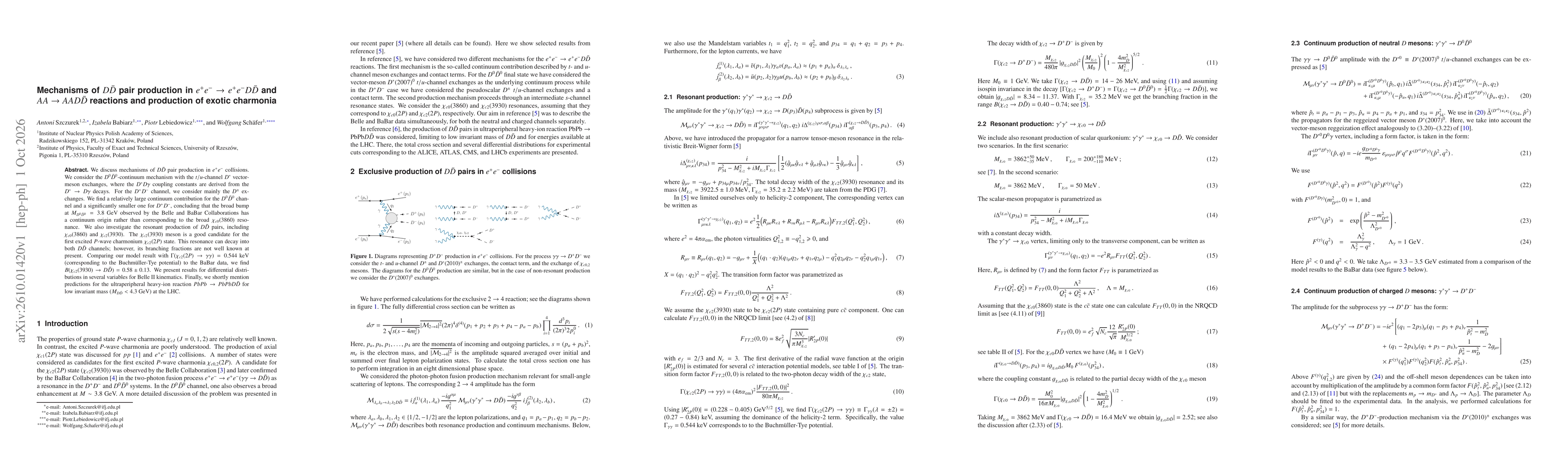 Thumbnail for Mechanisms of $D \bar{D}$ pair production in $e^{+} e^{-} \to e^{+} e^{-} D \bar{D}$ and $AA \to AA D \bar{D}$ reactions and production of exotic charmonia