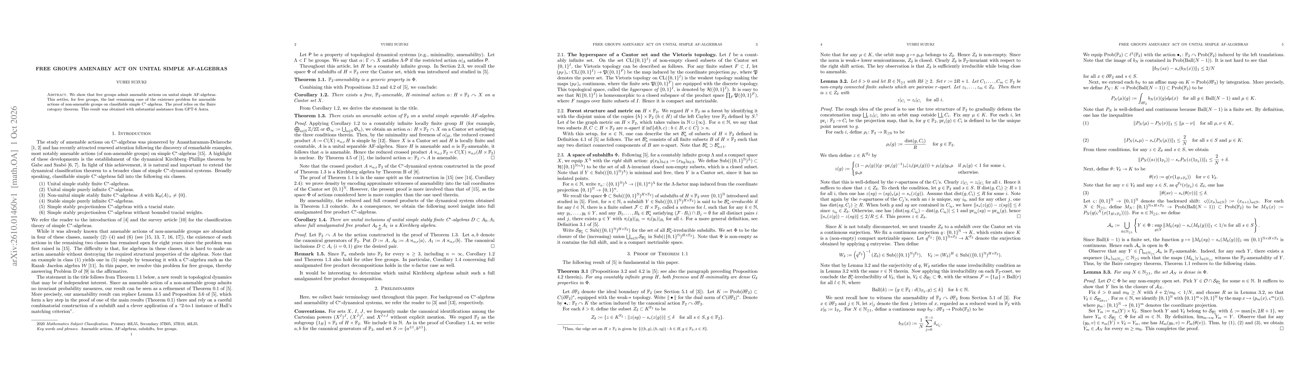 Thumbnail for Free groups amenably act on unital simple AF-algebras