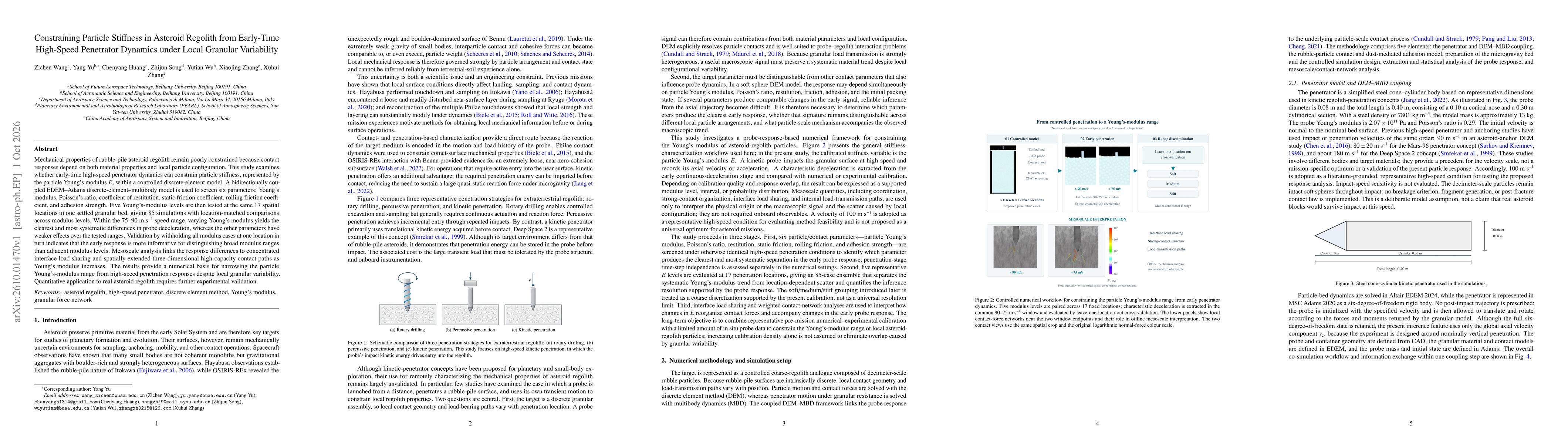 Thumbnail for Constraining Particle Stiffness in Asteroid Regolith from Early-Time High-Speed Penetrator Dynamics under Local Granular Variability
